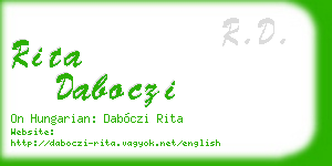 rita daboczi business card